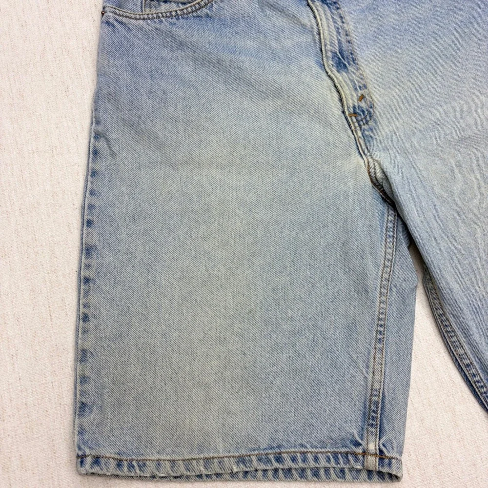 Vintage 90s Levis 550 Relaxed Fit Shorts Light Wash Orange Tab Men 38 Distresse